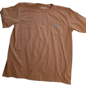 🔨 Carhartt Men's Brown Short Sleeve Pocket Tee Sz Xl